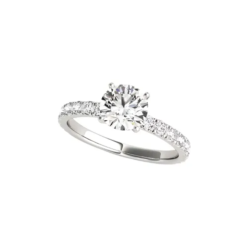 Sterling Silver Solitaire Diamond Ring