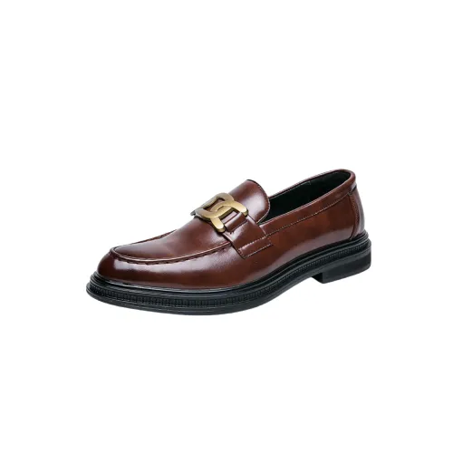 Mens Leather Buckle Loafers