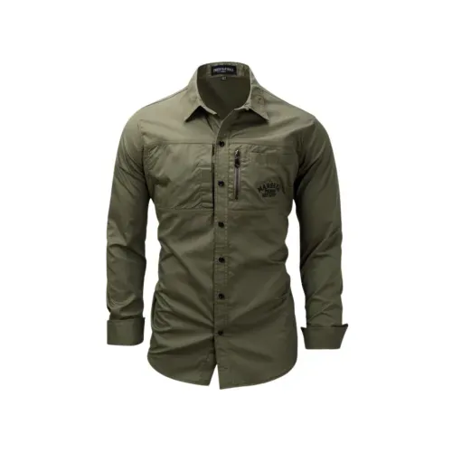 Mens Military Cargo Long Sleeve Shirt