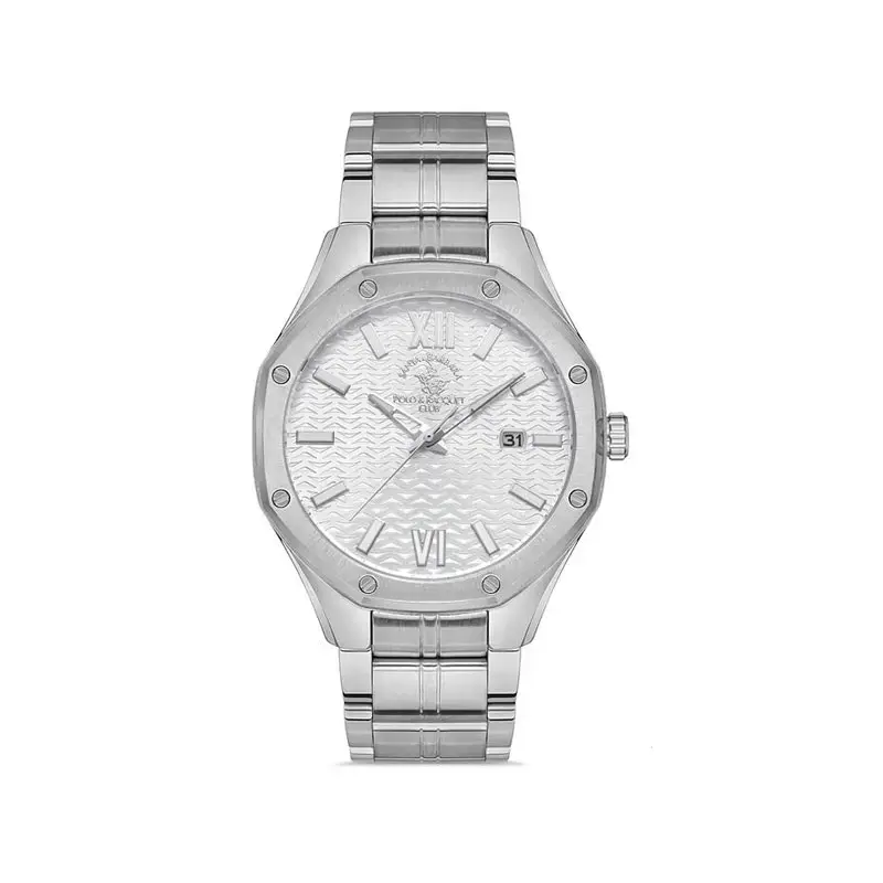 Men's octagon three-hand date watch