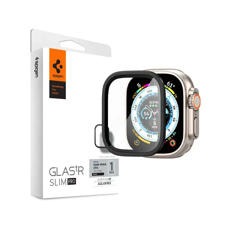 Tempered glass protector with metal frame for 49mm smartwatches