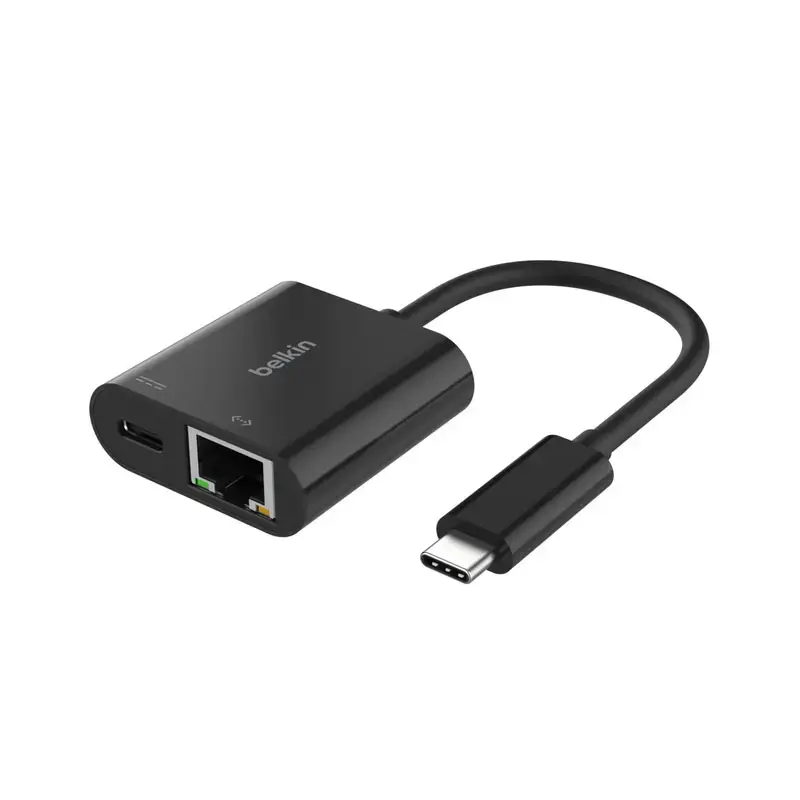 USB-C to gigabit Ethernet adapter with 100W pass-through