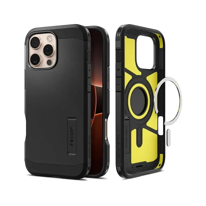Dual-layer kickstand phone case with magnetic ring
