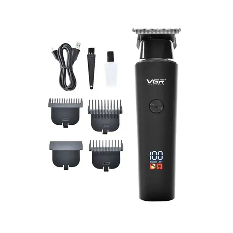 Cordless zero-gap hair trimmer with LED display